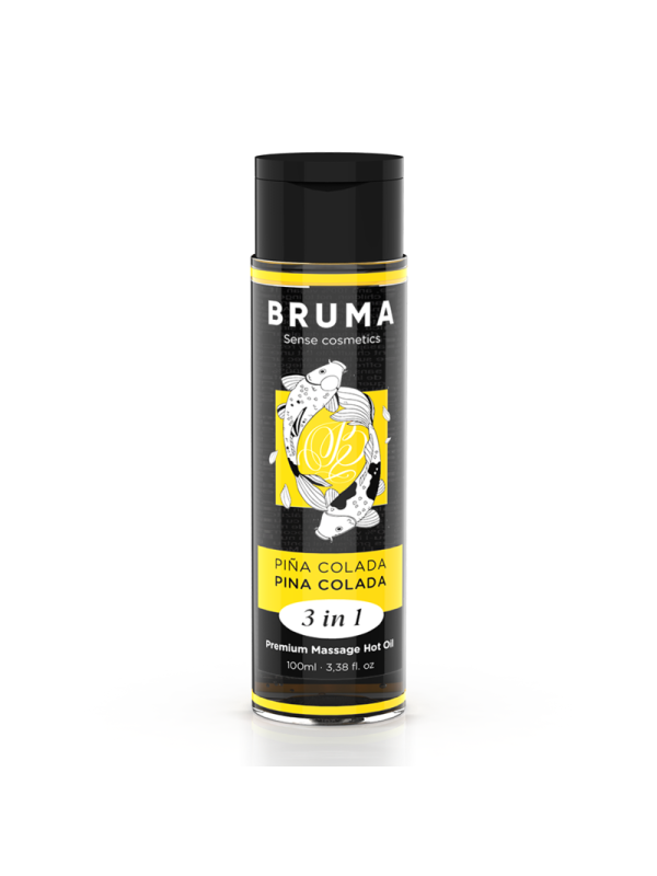 BRUMA - HUILE DE MASSAGE PREMIUM EFFET CHALEUR SAVEUR PINA COLADA 3 EN 1 - 100 ML