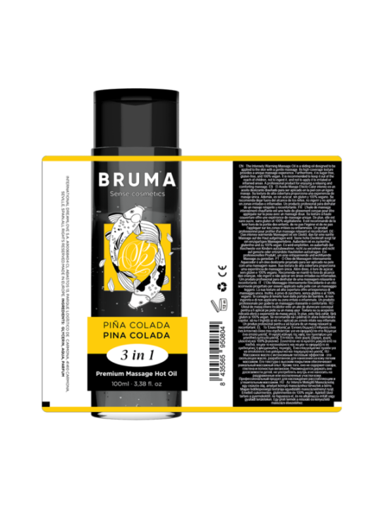 BRUMA - HUILE DE MASSAGE PREMIUM EFFET CHALEUR SAVEUR PINA COLADA 3 EN 1 - 100 ML