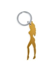 DIABLO PICANTE - PORTE-CLÉS AVEC SILHOUETTE FÉMININE COULEUR OR AVEC DÉCAPOTEUR