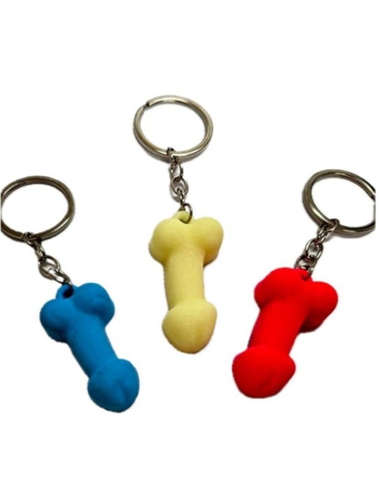 DIABLO PICANTE - PORTE-CLÉS PÉNIS EN SILICONE ASSORTIS, COULEURS PHOSPHORÈNES
