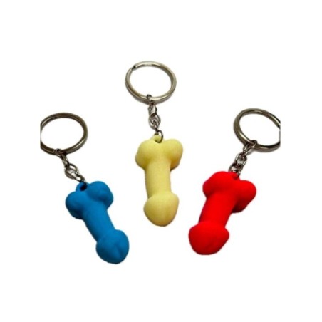 DIABLO PICANTE - PORTE-CLÉS PÉNIS EN SILICONE ASSORTIS, COULEURS PHOSPHORÈNES