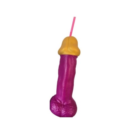 DIABLO PICANTE - VERRE  PÉNIS EN PLASTIQUE FUCHSIA