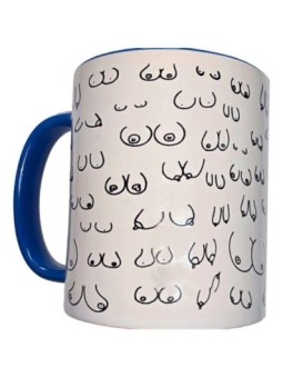 DIABLO PICANTE - MUG SEINS BLANCS AVEC ANSE BLEUE 370 ML