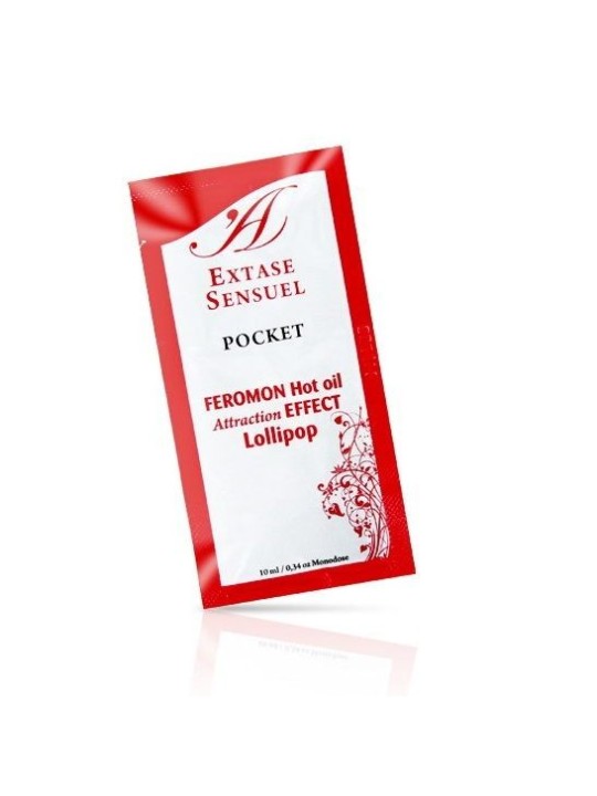 EXTASE SENSUAL - HUILE DE MASSAGE AUX PHÉROMONES EFFET CHALEUR SUCETTE 10 ML
