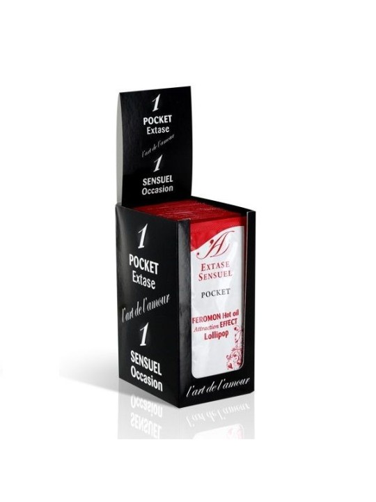 EXTASE SENSUAL - HUILE DE MASSAGE AUX PHÉROMONES EFFET CHALEUR SUCETTE 10 ML