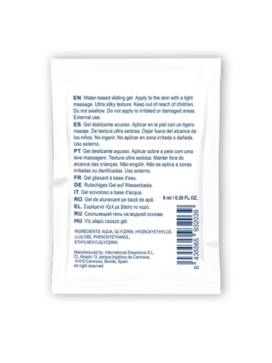 WATERFEEL - GEL DE GLISSEMENT NEUTRE  BASE DEAU 6 ML