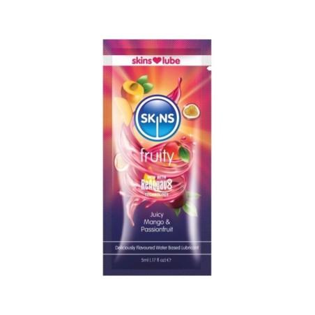 SKINS - LUBRIFIANT FRUITÉ À BASE D'EAU MANGUE ET FRUIT DE LA PASSION DOSE UNIQUE 5 ML