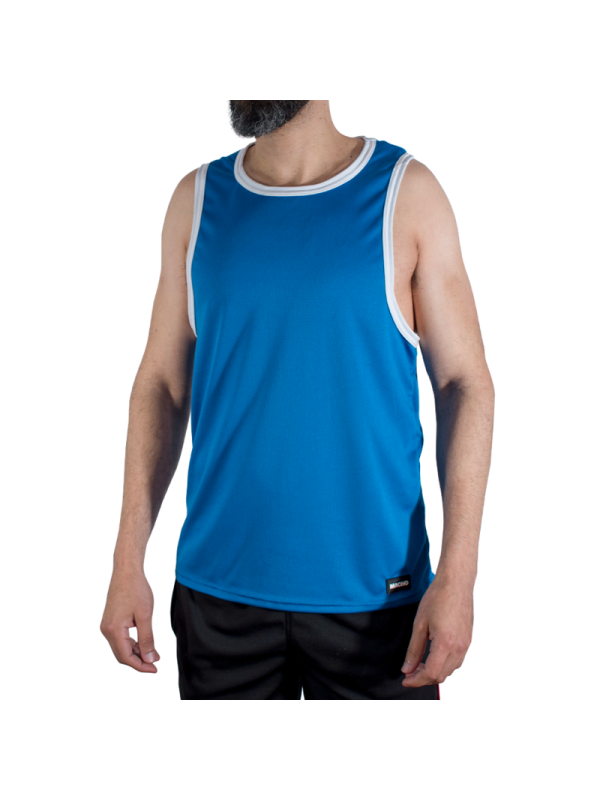 MACHO - CMV002 T-SHIRT DE SPORT BLEU L/XL