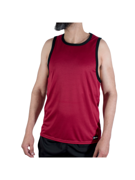 MACHO - CMV003 T-SHIRT DE GYM BORDEAUX, TAILLE S/M