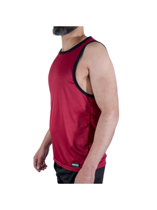 MACHO - CMV003 T-SHIRT DE GYM BORDEAUX, TAILLE S/M