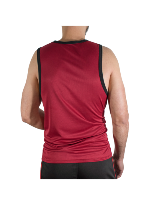 MACHO - CMV003 T-SHIRT DE GYM BORDEAUX, TAILLE S/M