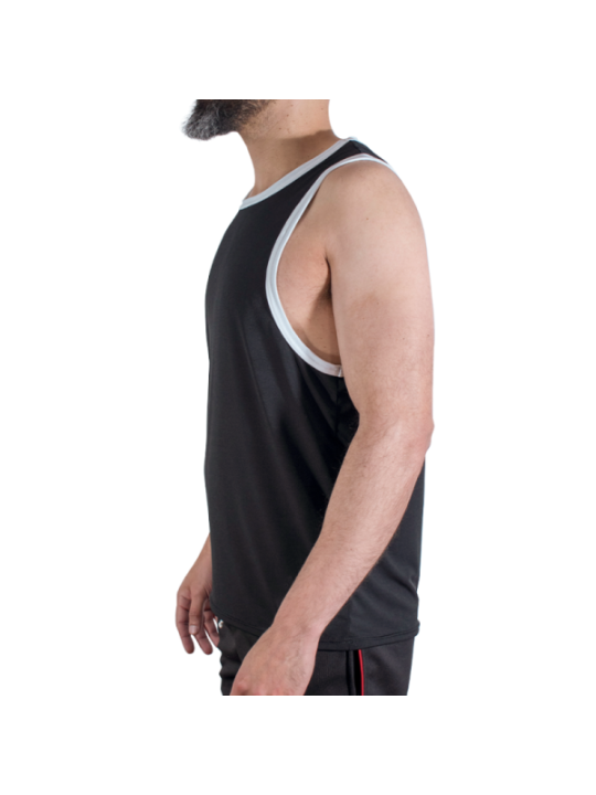 MACHO - CMV004 T-SHIRT DE SPORT NOIR TAILLE S/M