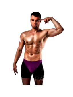 PASSION - BOXER 009 LINGERIE EROTIQUE LILAS/NOIR S/M