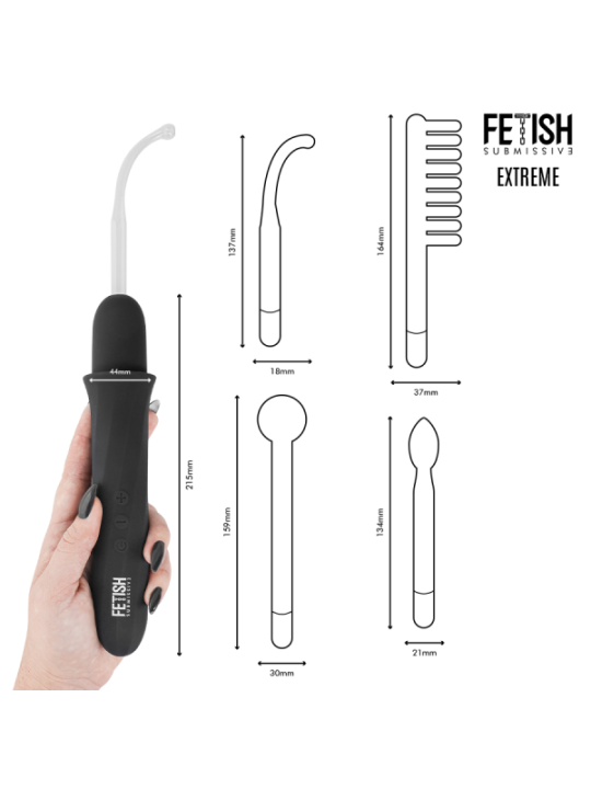 FETISH SUBMISSIVE - VIBRADOR WAND ELECTROESTIMULACIÓN ALTA FRECUENCIA