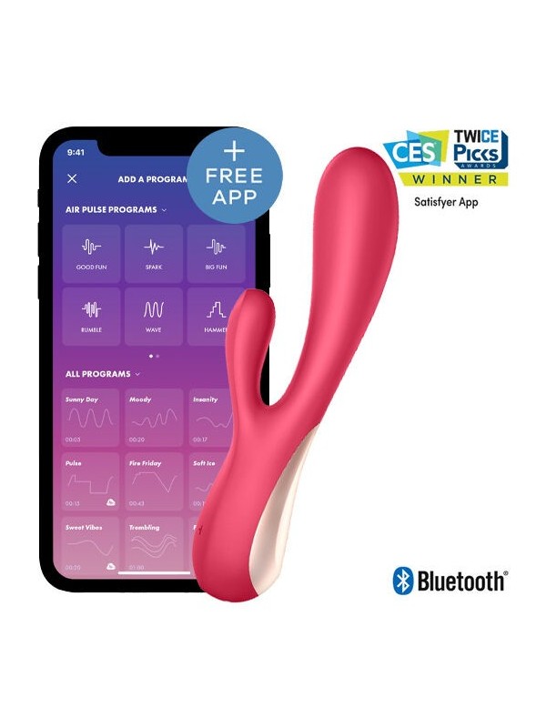 SATISFYER - MONO FLEX ROUGE AVEC APPLICATION