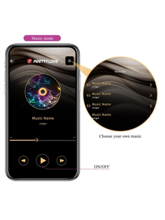 PRETTY LOVE - HECTOR ELECTROSHOCK VIBRATEUR PAR APP CONTROL VIOLET