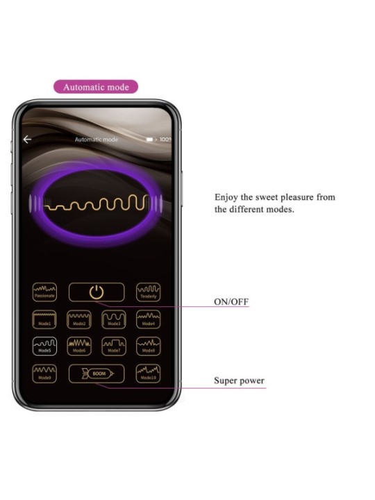 PRETTY LOVE - HECTOR ELECTROSHOCK VIBRATEUR PAR APP CONTROL VIOLET