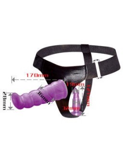 BAILE - HARNAIS ANAL ET VAGINAL FEMME LILAS GPOINT 17 CM