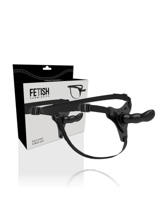 FETISH SUBMISSIVE HARNESS - SILICONE NOIR POINT G 16 CM