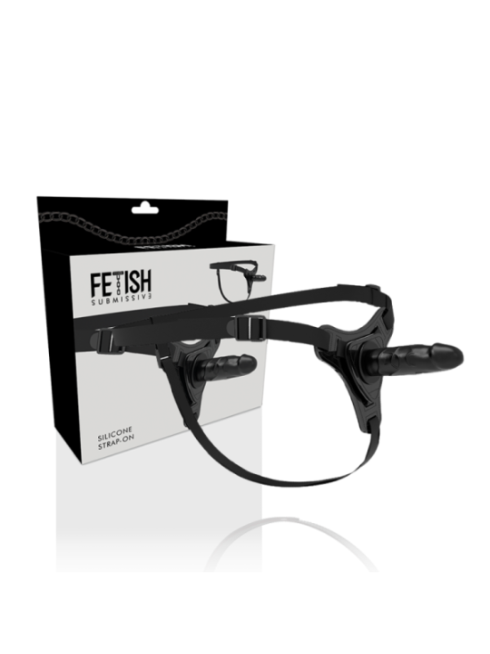 FETISH SUBMISSIVE HARNESS - SILICONE NOIR RÉALISTE 15 CM