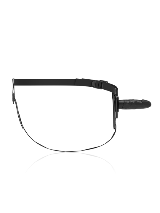 FETISH SUBMISSIVE HARNESS - SILICONE NOIR RÉALISTE 15 CM