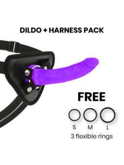 DELTA CLUB - TOYS HARNAIS + DONG SILICONE VIOLET 17 CM -O- 3 CM