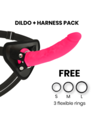 DELTA CLUB - TOYS HARNAIS + DONG SILICONE ROSE 20 CM -O- 4 CM