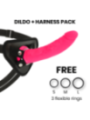 DELTA CLUB - TOYS HARNAIS + DONG SILICONE ROSE 20 CM -O- 4 CM