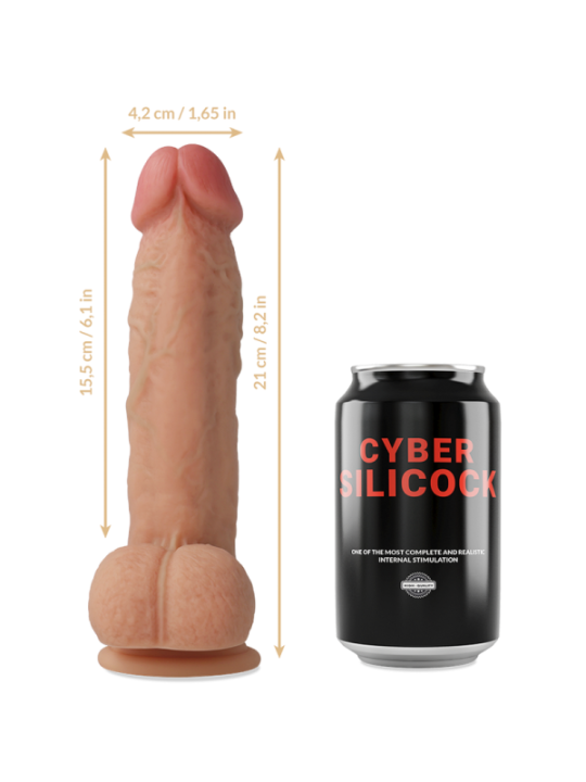 CYBER SILICOCK - STRAP-ON SAUL SILICONE LIQUIDE AVEC 3 ANNEAUX GRATUITS 15.5 CM -O- 4.2 CM