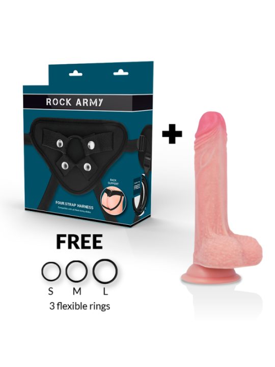 ROCKARMY - HARNAIS + SILICONE LIQUIDE PREMIUM MUSTANG REALISTIC 18 CM -O- 4.14 CM