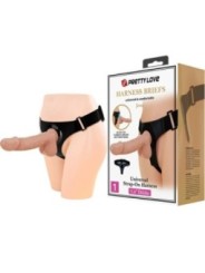 PRETTY LOVE - SLIP HARNAIS HARNAIS UNIVERSEL AVEC GODE JERRY 21,8 CM NATUREL