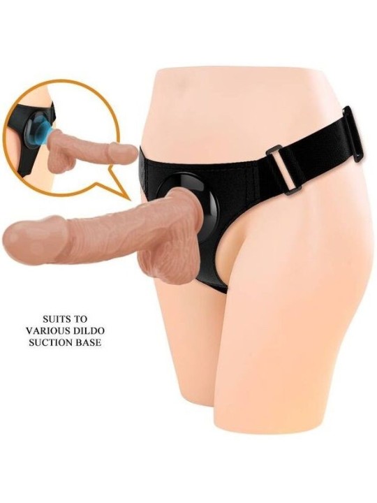 PRETTY LOVE - SLIP HARNAIS HARNAIS UNIVERSEL AVEC GODE JERRY 21,8 CM NATUREL