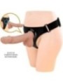 PRETTY LOVE - SLIP HARNAIS HARNAIS UNIVERSEL AVEC GODE JERRY 21,8 CM NATUREL