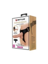 PRETTY LOVE - SLIP HARNAIS HARNAIS UNIVERSEL AVEC GODE JERRY 21,8 CM NATUREL