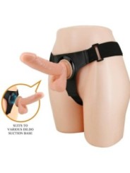 PRETTY LOVE - HARNAIS SLIPS HARNAIS UNIVERSEL AVEC GODE TOM 20 CM NATUREL