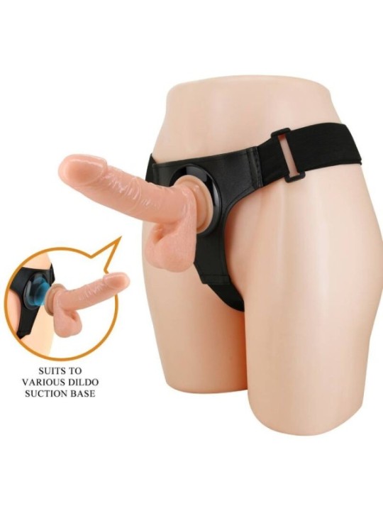 PRETTY LOVE - HARNAIS SLIPS HARNAIS UNIVERSEL AVEC GODE TOM 20 CM NATUREL