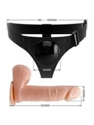 PRETTY LOVE - HARNAIS SLIPS HARNAIS UNIVERSEL AVEC GODE TOM 20 CM NATUREL