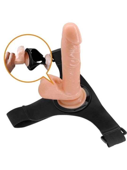 PRETTY LOVE - HARNAIS SLIPS HARNAIS UNIVERSEL AVEC GODE TOM 20 CM NATUREL