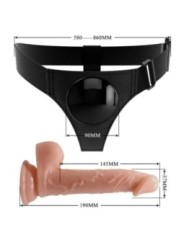 PRETTY LOVE - SLIP HARNAIS HARNAIS UNIVERSEL AVEC GODE KEVIN 19 CM NATUREL