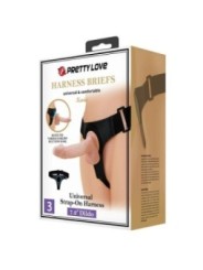 PRETTY LOVE - SLIP HARNAIS HARNAIS UNIVERSEL AVEC GODE KEVIN 19 CM NATUREL