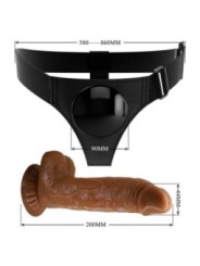PRETTY LOVE - SLIP HARNAIS HARNAIS UNIVERSEL AVEC GODE MICHEAL 20 CM NOIR