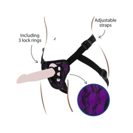 GET REAL - HARNAIS EN DENTELLE  STRAP-ON VIOLET