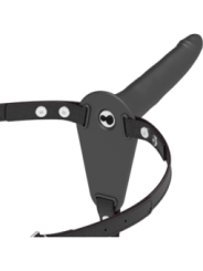 FETISH SUBMISSIVE HARNESS - VIBRATEUR SILICONE NOIR 15 CM