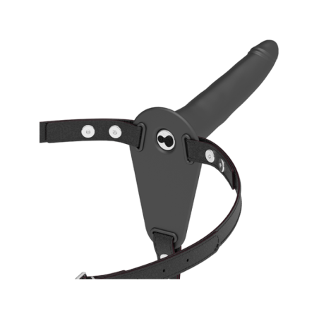 FETISH SUBMISSIVE HARNESS - VIBRATEUR SILICONE NOIR 15 CM