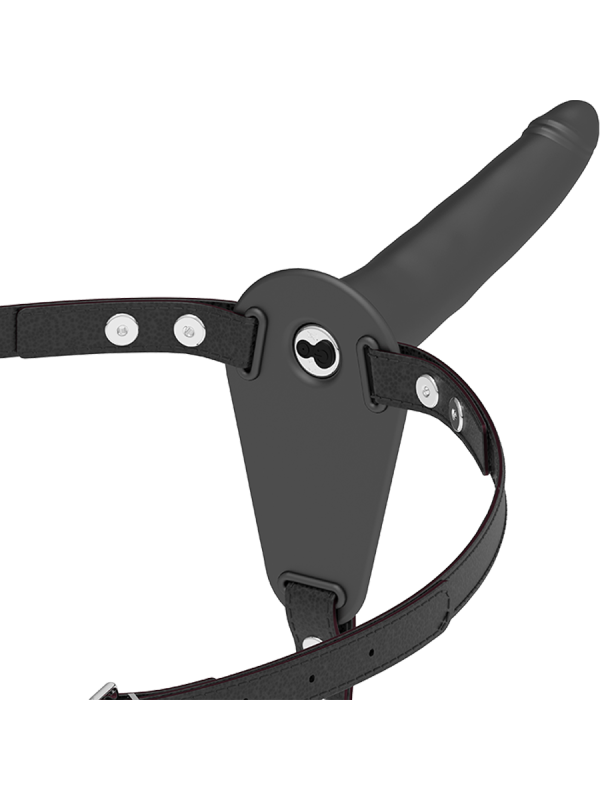 FETISH SUBMISSIVE HARNESS - VIBRATEUR SILICONE NOIR 15 CM