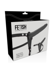 FETISH SUBMISSIVE HARNESS - VIBRATEUR SILICONE NOIR 15 CM