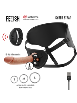 FETISH SUBMISSIVE CYBER STRAP - HARNAIS AVEC TÉLÉCOMMANDE DILDO WATCHME L TECHNOLOGIE