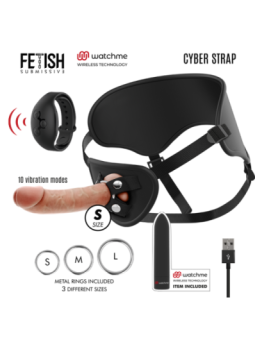 FETISH SUBMISSIVE CYBER STRAP - HARNAIS AVEC GODE ET TÉLÉCOMMANDE BULLET TECHNOLOGIE WATCHME S