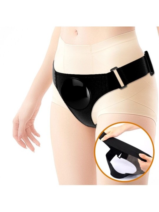 PRETTY LOVE - SLIP HARNAIS UNIVERSEL AVEC GODE VIBRANT ET SQUIRTING 15,5 CM MULATO