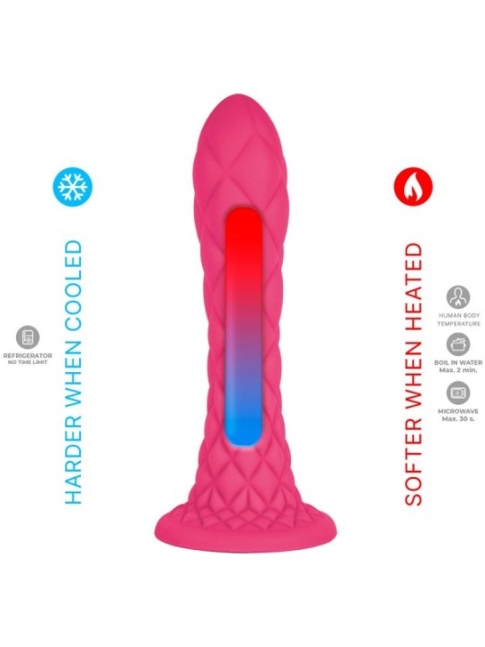 SILEXD - DREAMY DILDO FANTASY SILICONE LIQUIDE THERMOREACTIF FUCHSIA 18,5 CM